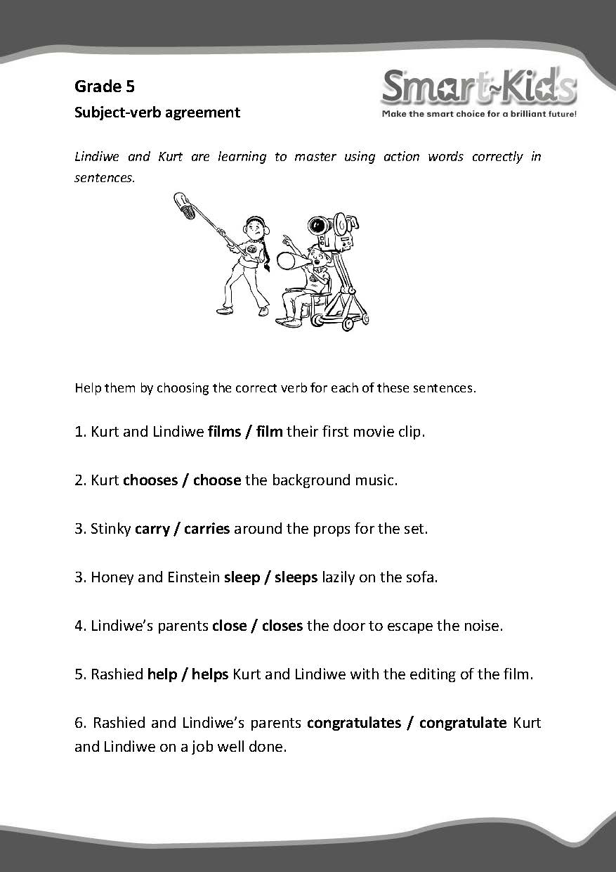 5th Grade Verb Agreement Worksheet