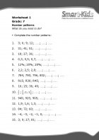 Grade 7 Maths Worksheet: Number patterns